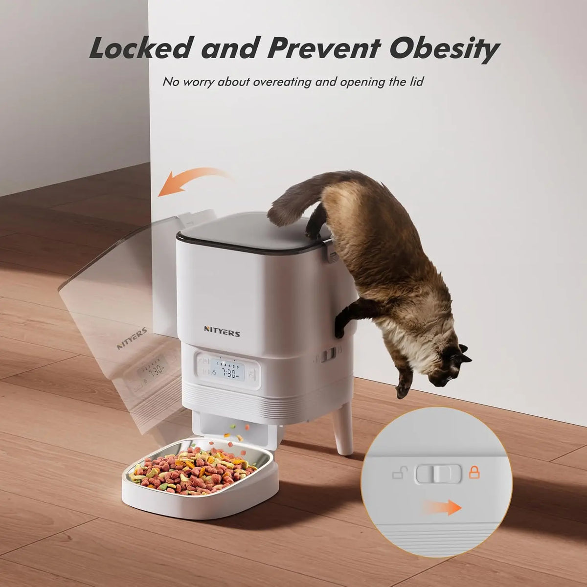 Nityers Automatic Pet Feeder With Stainless Steel Bowl