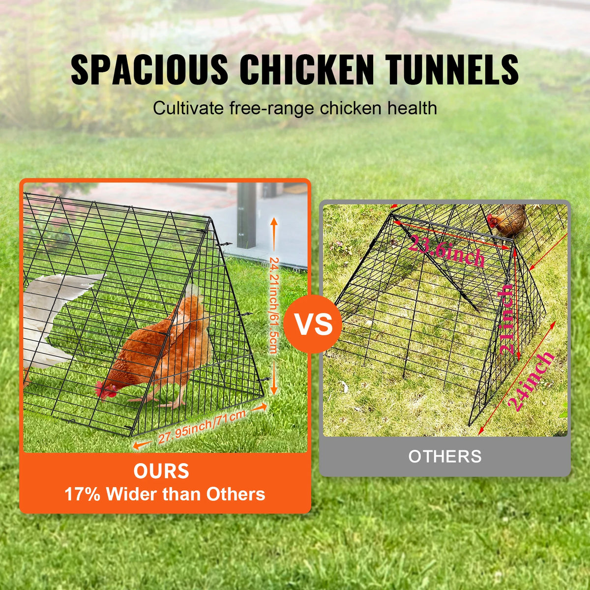 SucceBuy Portable Chicken Tunnel For Secure Yard And Farm Runs