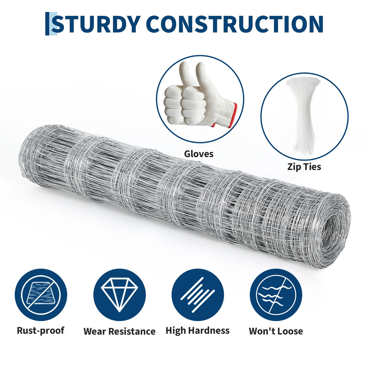 HiMISS Heavy Duty Galvanized Welded Wire Cattle Fence