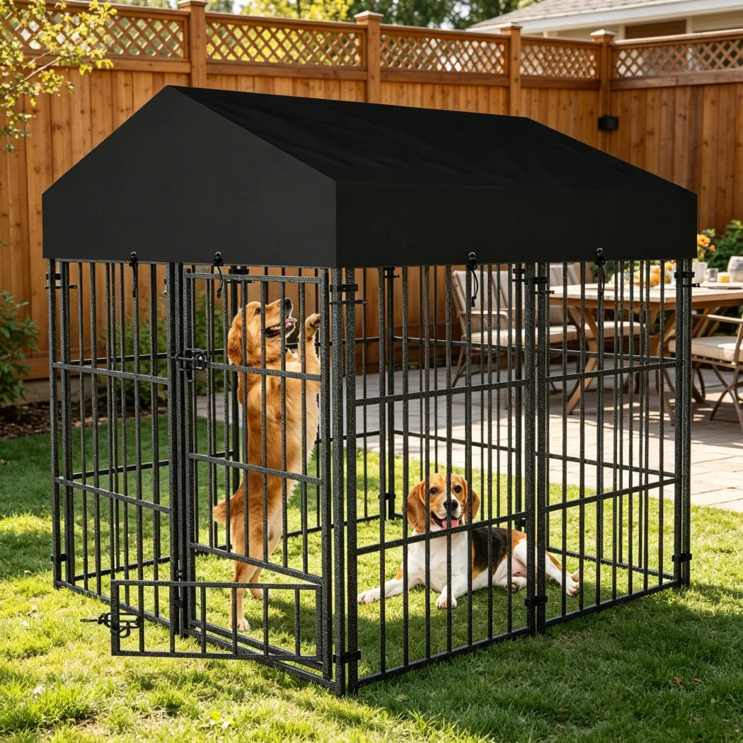 Borwart Heavy Duty Welded Metal Dog Kennel Playpen Roof Cover