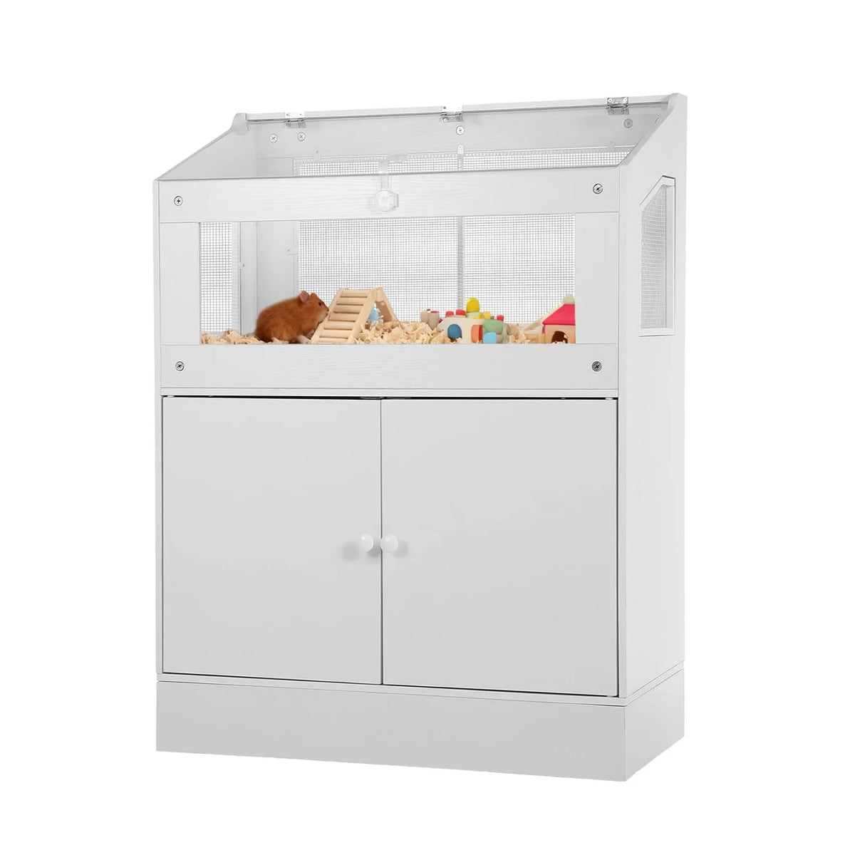 HiMiss Small Animal Cage With Storage Cabinet For Hamsters