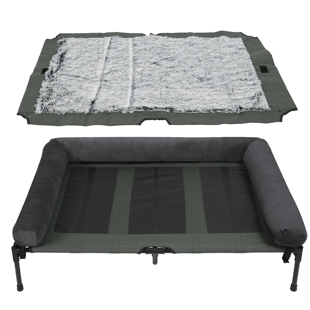 BORWART Raised Outdoor Dog Bed With Cooling Breathable Mat