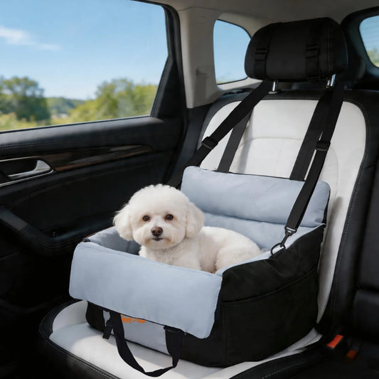 BINGOPAW Washable Dog Car Seat Booster With Safety Belt