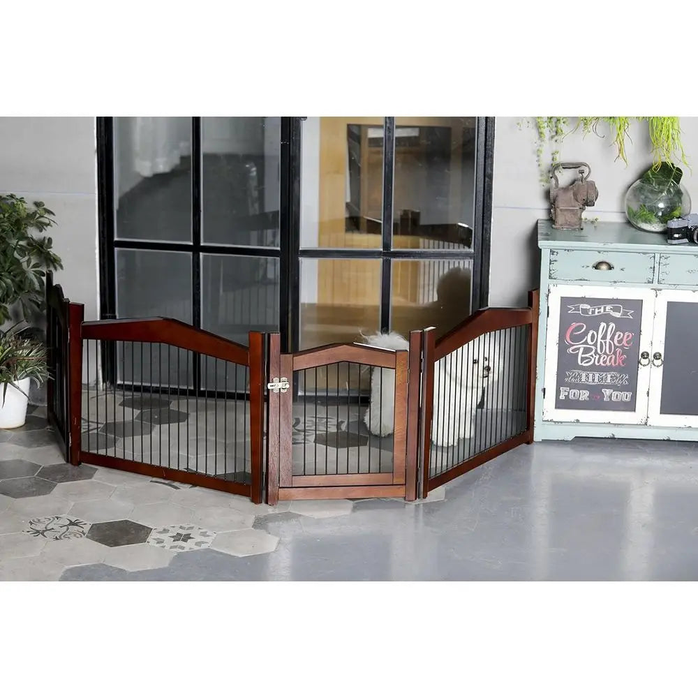 Convertible Wooden Pet Crate And Gate With Secure Design
