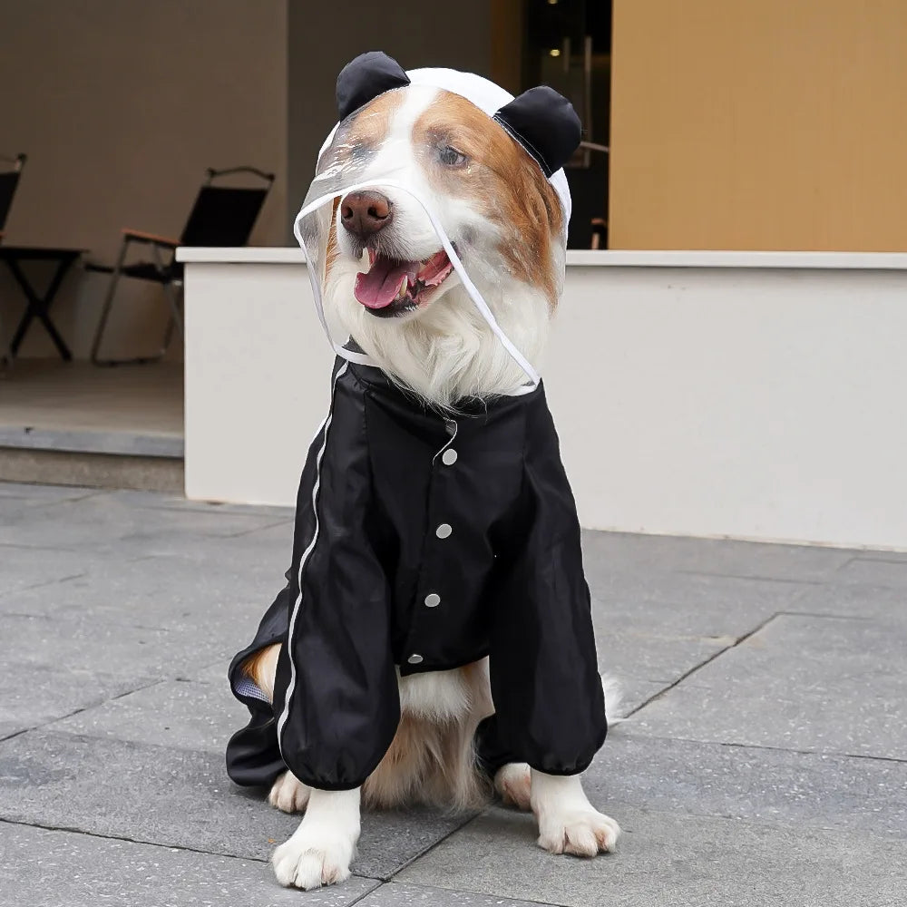 Premium Waterproof Reflective Four Legged Dog Rain Jacket