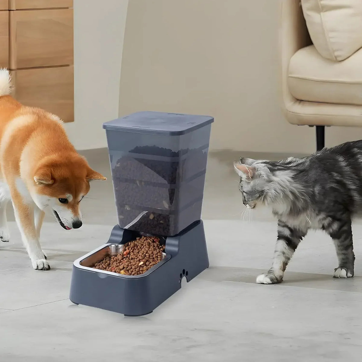 Meikuler Pet Feeder With Water Dispenser for Dogs and Cats