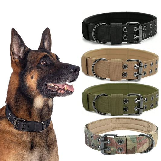 Durable Tactical Nylon Dog Collar For Outdoor Training And Walking