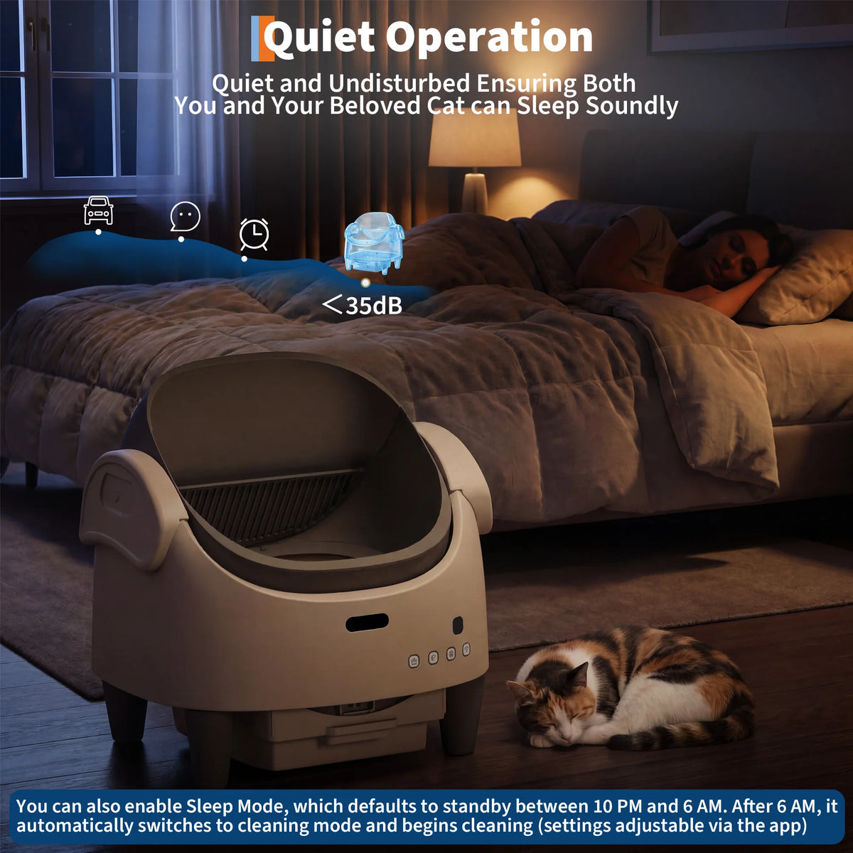 HiMISS Smart Open Top Self Cleaning Automatic Cat Litter Box