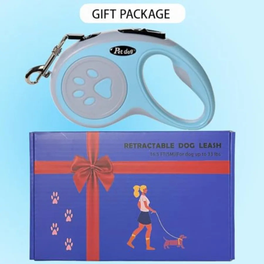 Retractable Dog Leash with Tangle Free Brake and Lock Control