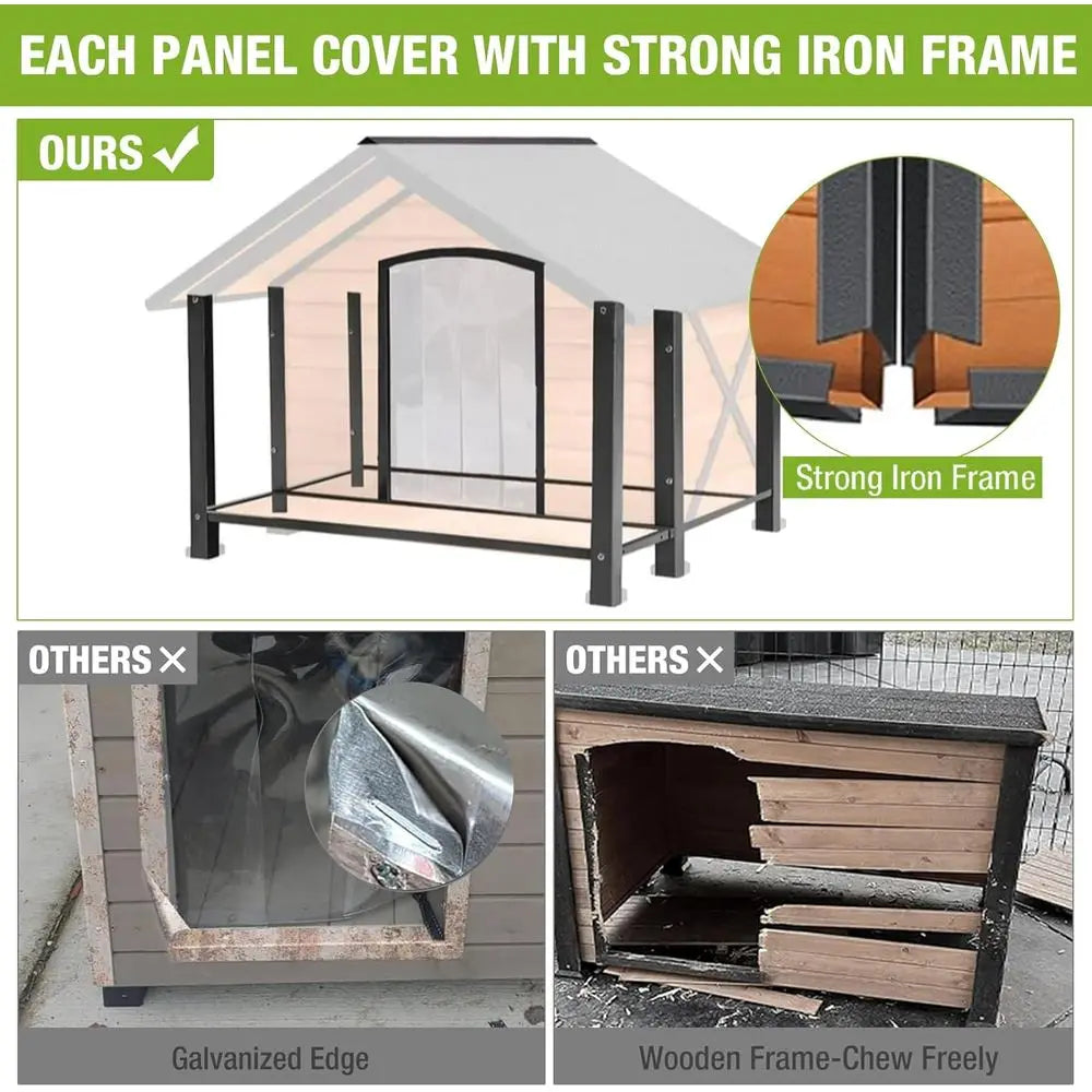 Premium Metal Dog House Featuring Raised Floor And Durable Wood