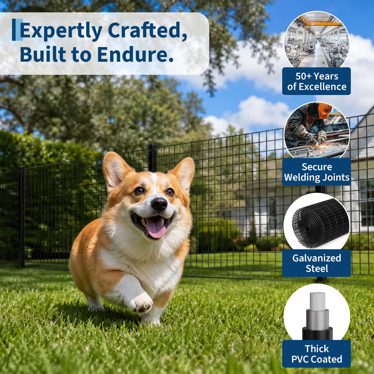 PVC Coated Welded Wire Fence For Garden And Poultry Protection