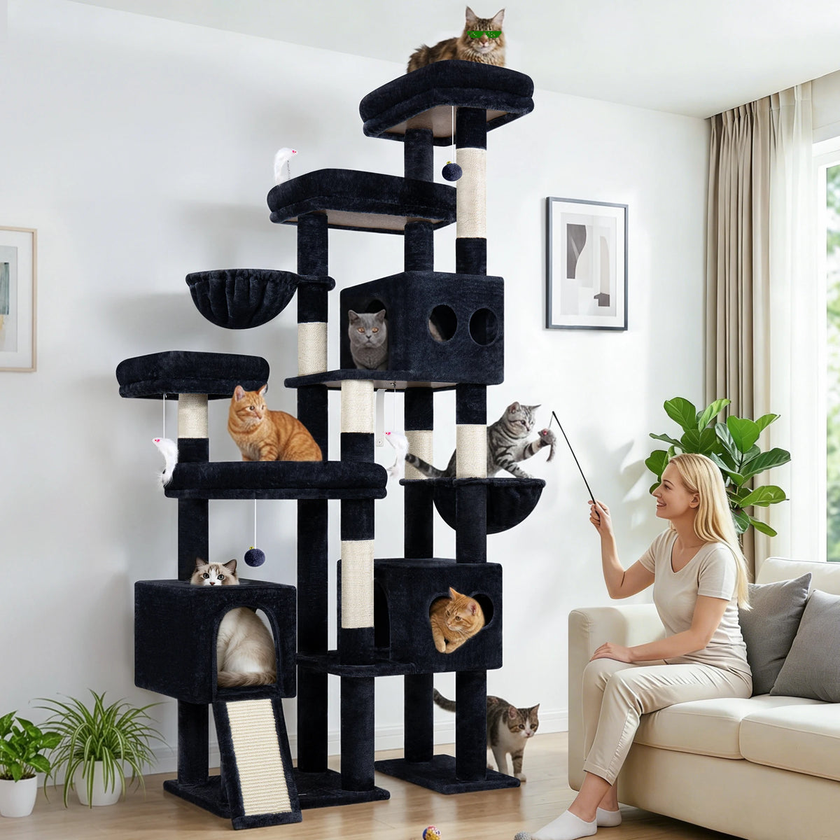 GLOBLAZER Heavy Duty Multi Level Cat Tree Condo For Cats