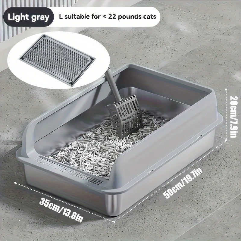 KEMORELA Stainless Steel Enclosed Cat Litter Box With Lid
