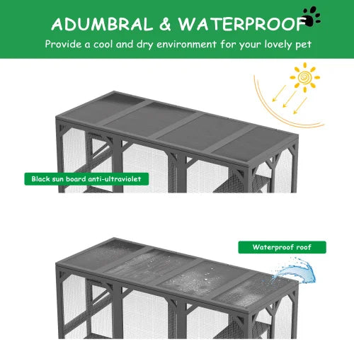 Large Outdoor Cat House With Six Platforms And Waterproof Roof