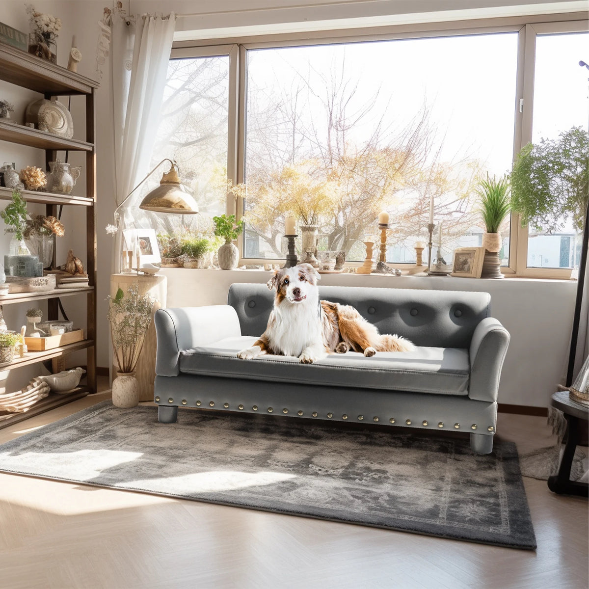 Bingopaw Elevated Dog Bed Sofa With Removable Microfiber Cushion