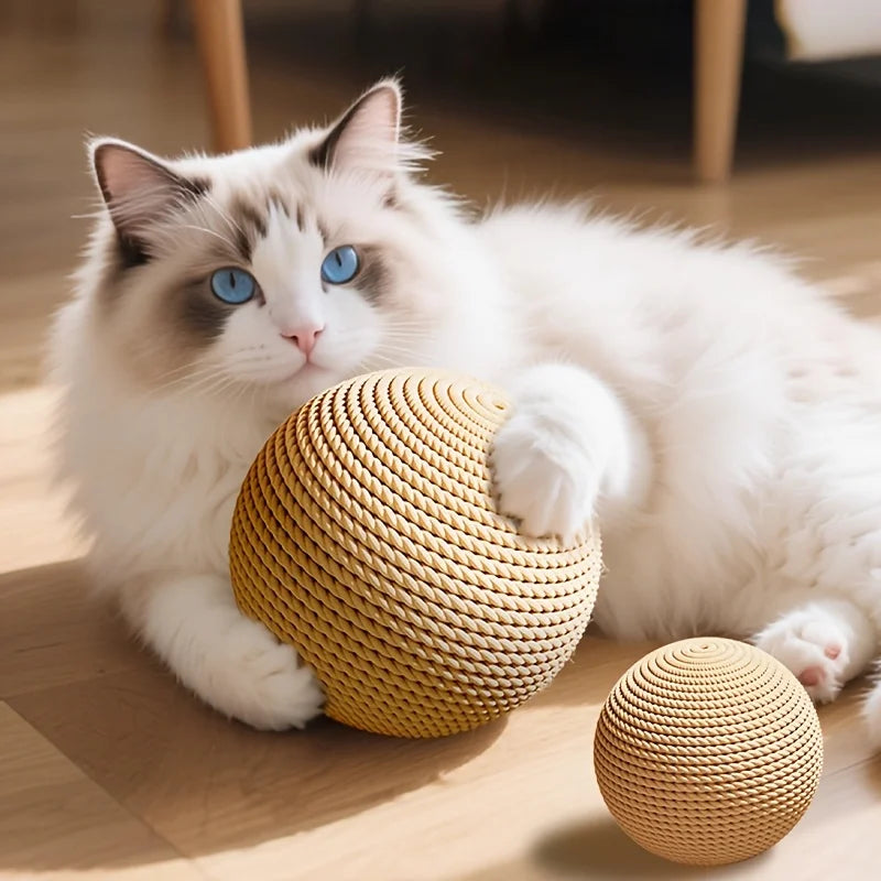 Interactive Sisal Cat Ball Toy Durable Scratcher For Curious Kittens