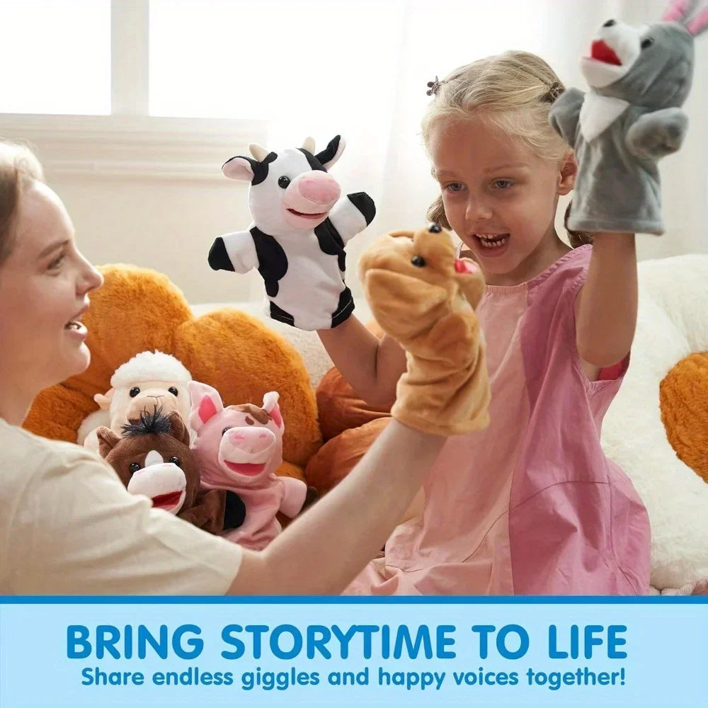 Joyfy Kids Hand Puppet Set With Working Mouth Animal Toy