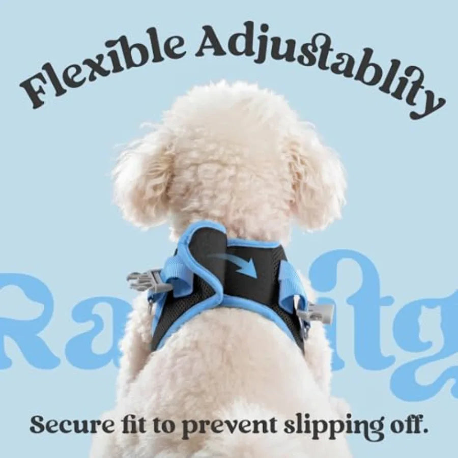 Reflective Soft Step In Vest Dog Harness With Leash Set