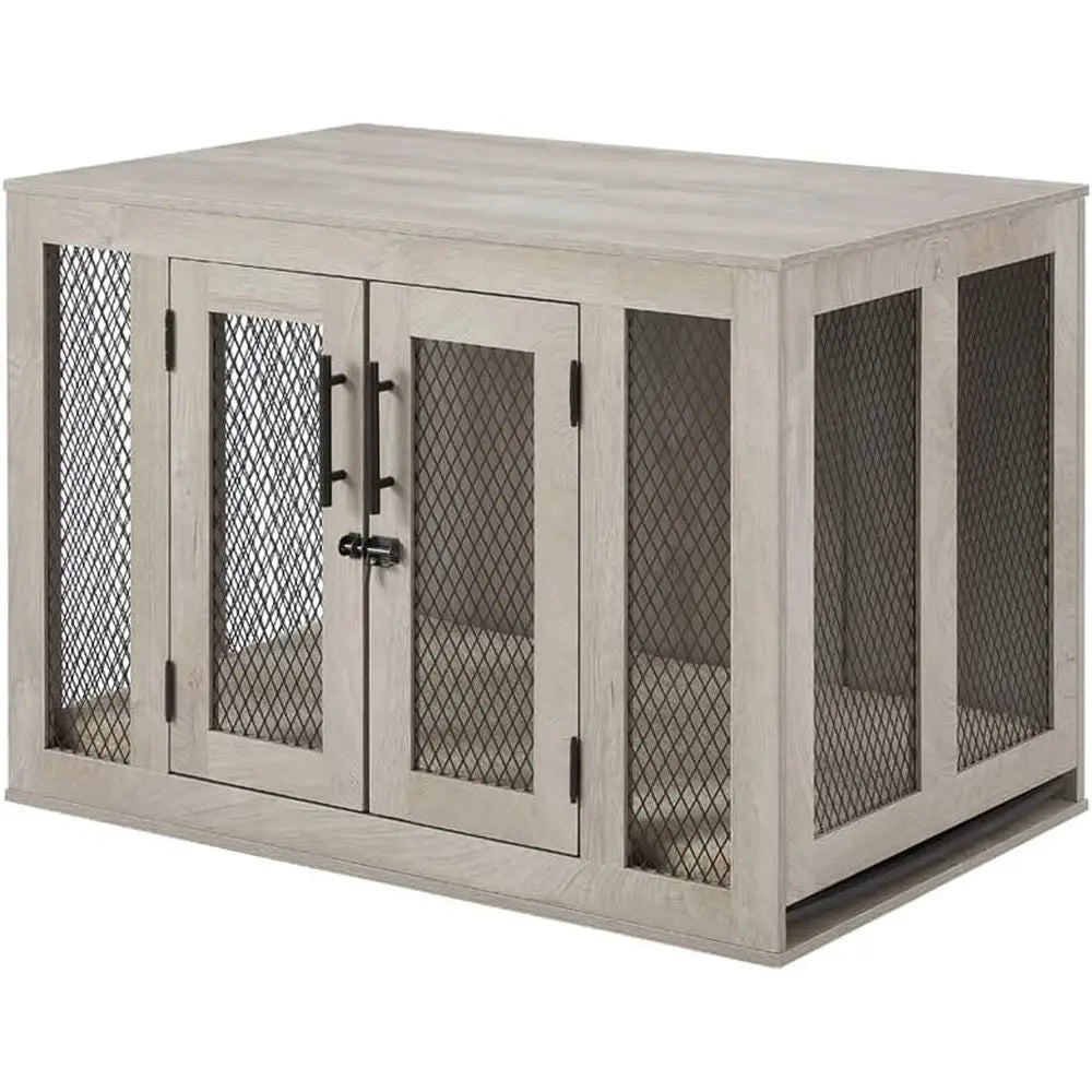 Elegant Furniture Style Dog Crate With Padded Cushion Tray