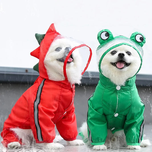 Premium Waterproof Reflective Four Legged Dog Rain Jacket