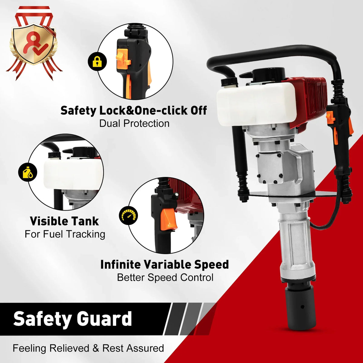 Heavy Duty 52cc Gas Powered T Post Pounder Driver Tool