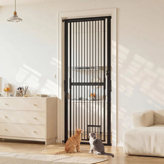 HiMISS Adjustable Extra Tall Cat Gate With Secure Mount Door
