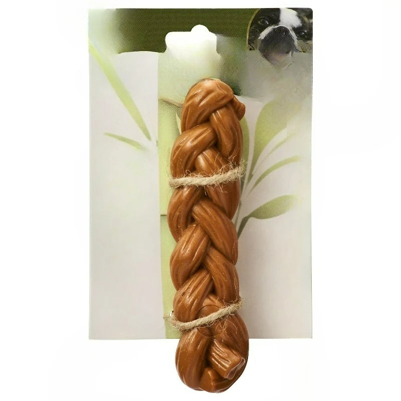 Bragged Stick Chew Toys for Dogs, Bamboo Fiber Toys for Light to Moderate Chewers, for Dogs & Teething Puppies Under 30lbs, 5.75in, Hickory Smoke