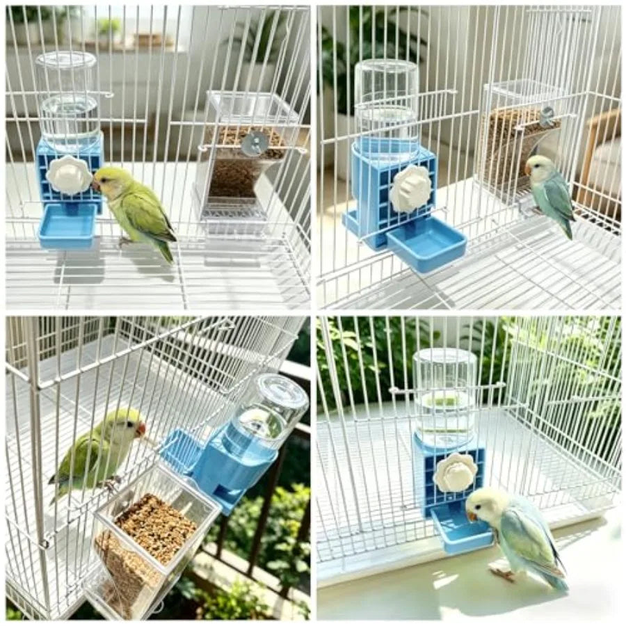 Automatic No Mess Bird Feeder Water Dispenser Set For Parakeets