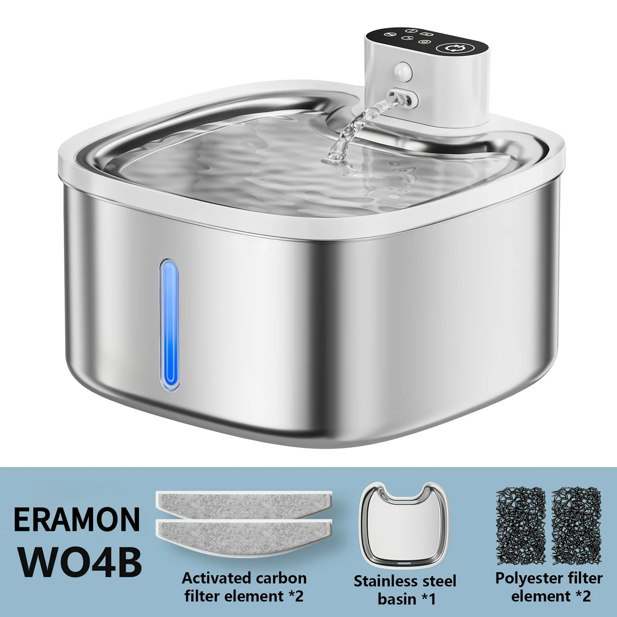 Eramong Wireless Smart Pet Water Fountain Ultra Quiet Automatic Design