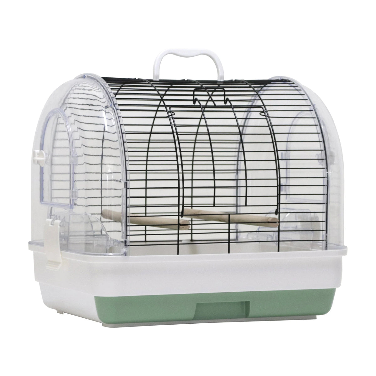 HiMiss Portable Bird Travel Cage With Perches And Feeders