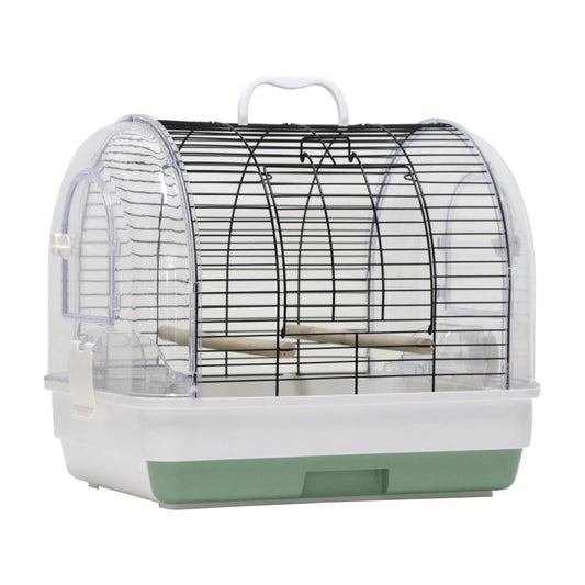 HiMiss Portable Bird Travel Cage With Perches And Feeders