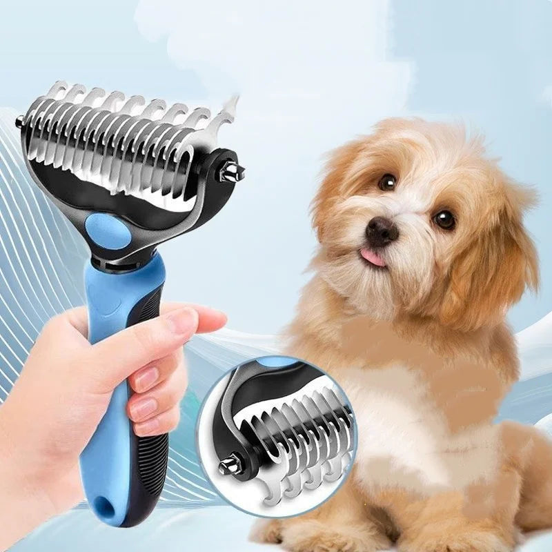 Double Sided Stainless Steel Pet Deshedding Grooming Comb
