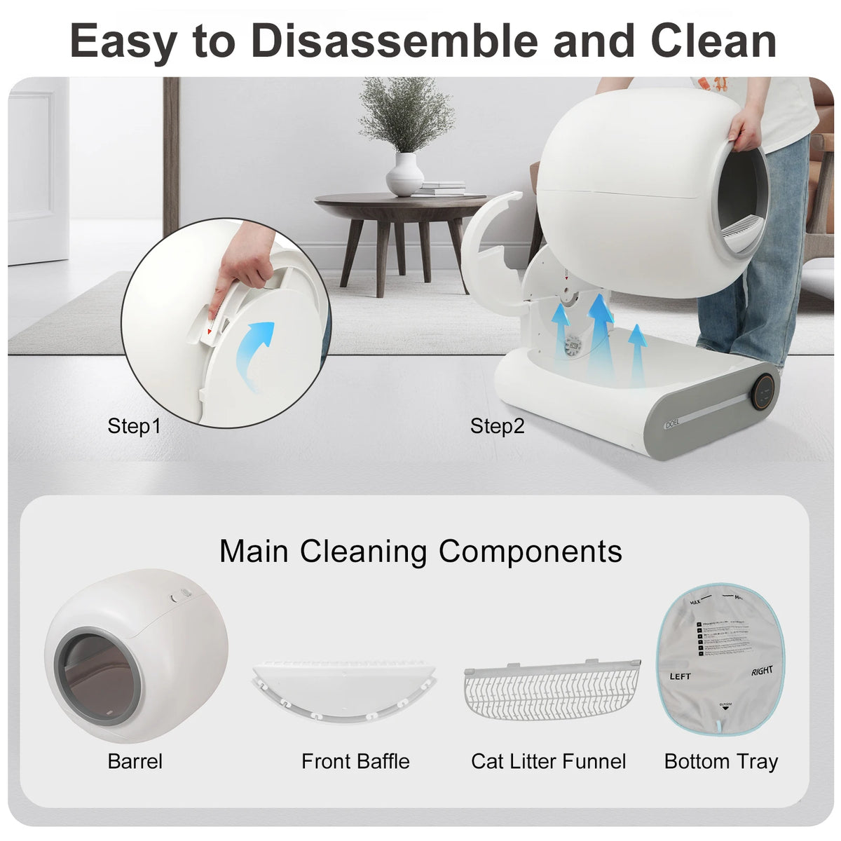 DOEL Automatic Self Cleaning Cat Litter Box With App