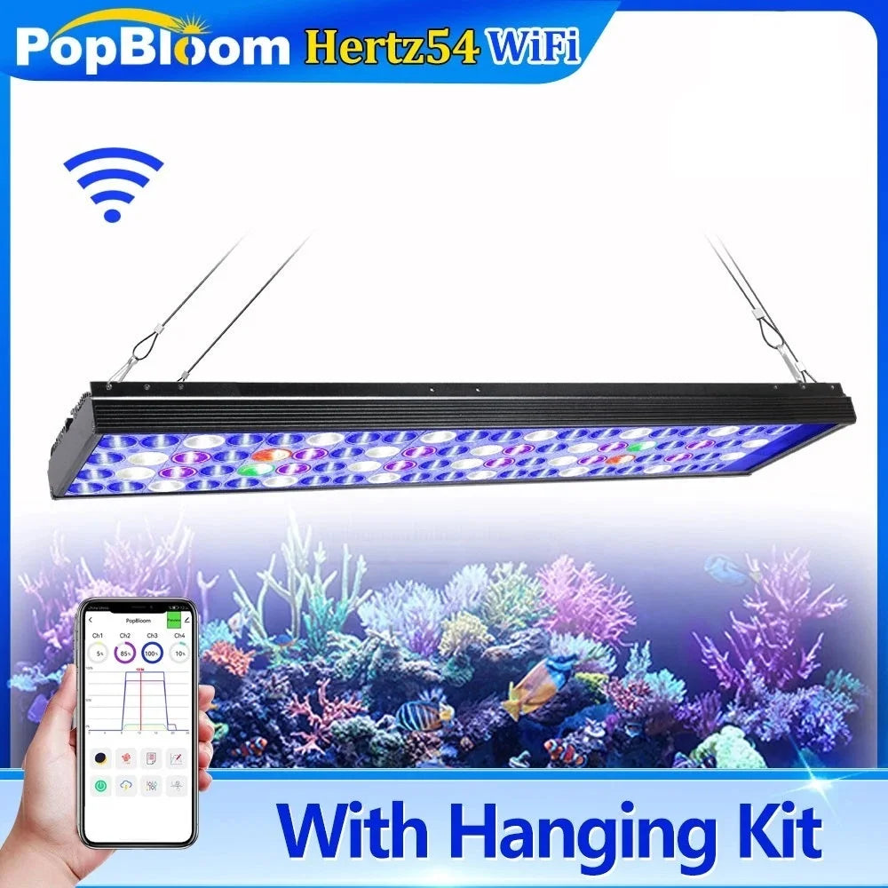 PopBloom Full Spectrum Led Aquarium Light With Digital Timer Control