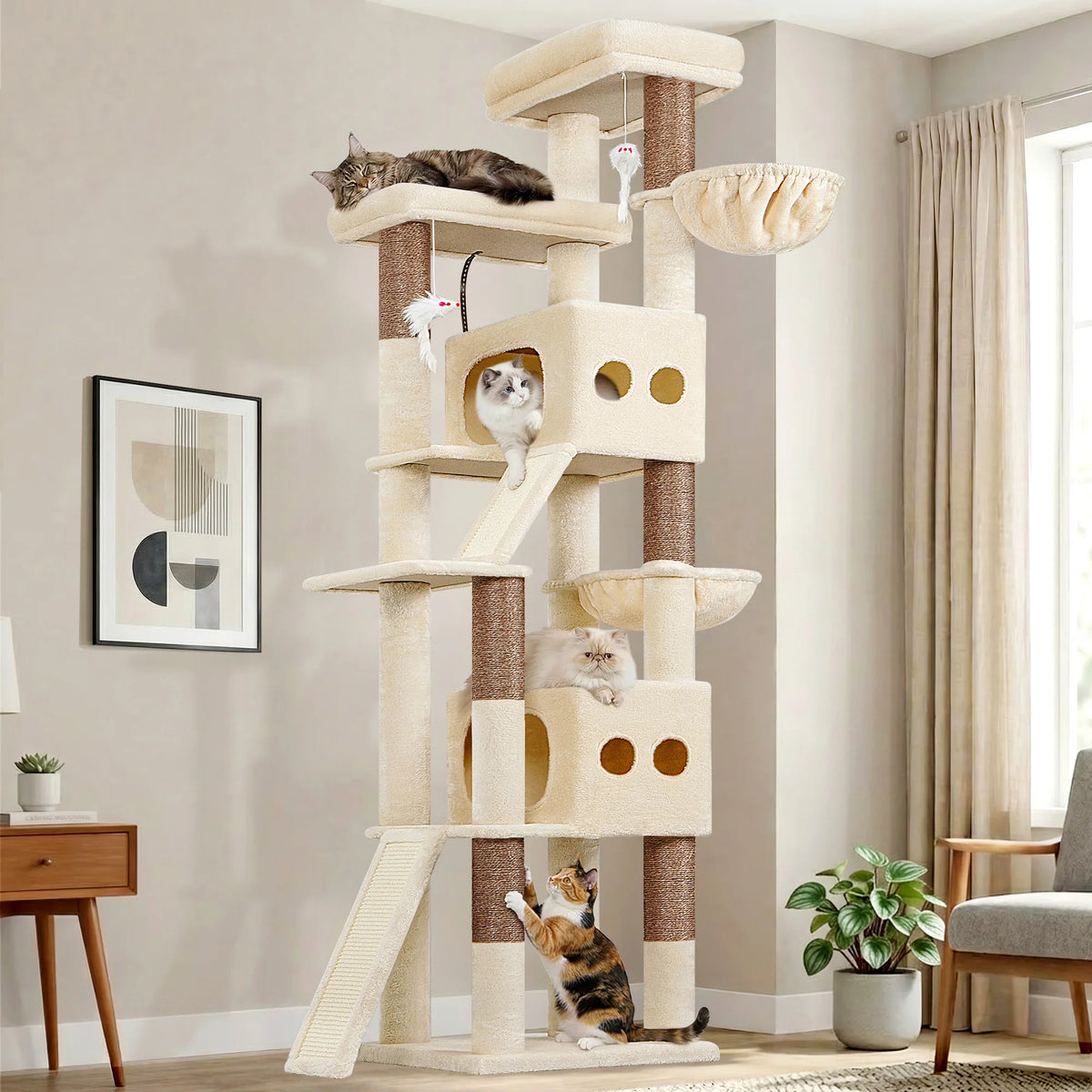 GLOBLAZER Heavy Duty Multi Level Cat Tree Condo For Cats