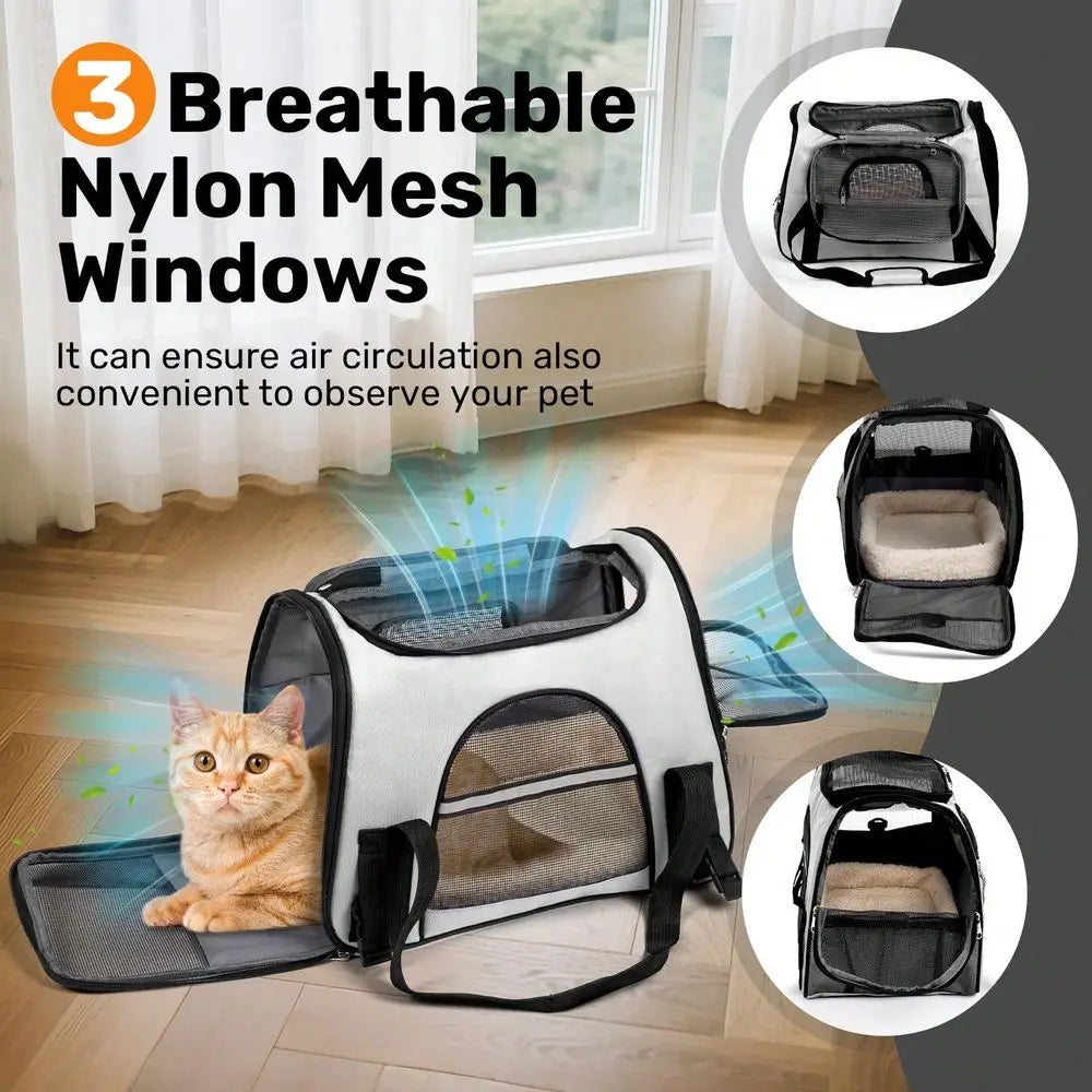 Secure Ventilated Pet Carrier Backpack For Airline Travel