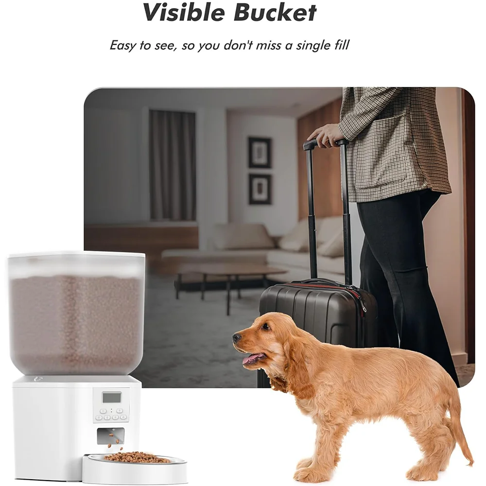 Nityers Automatic Cat Feeder Featuring Voice Recorder And Backup Power