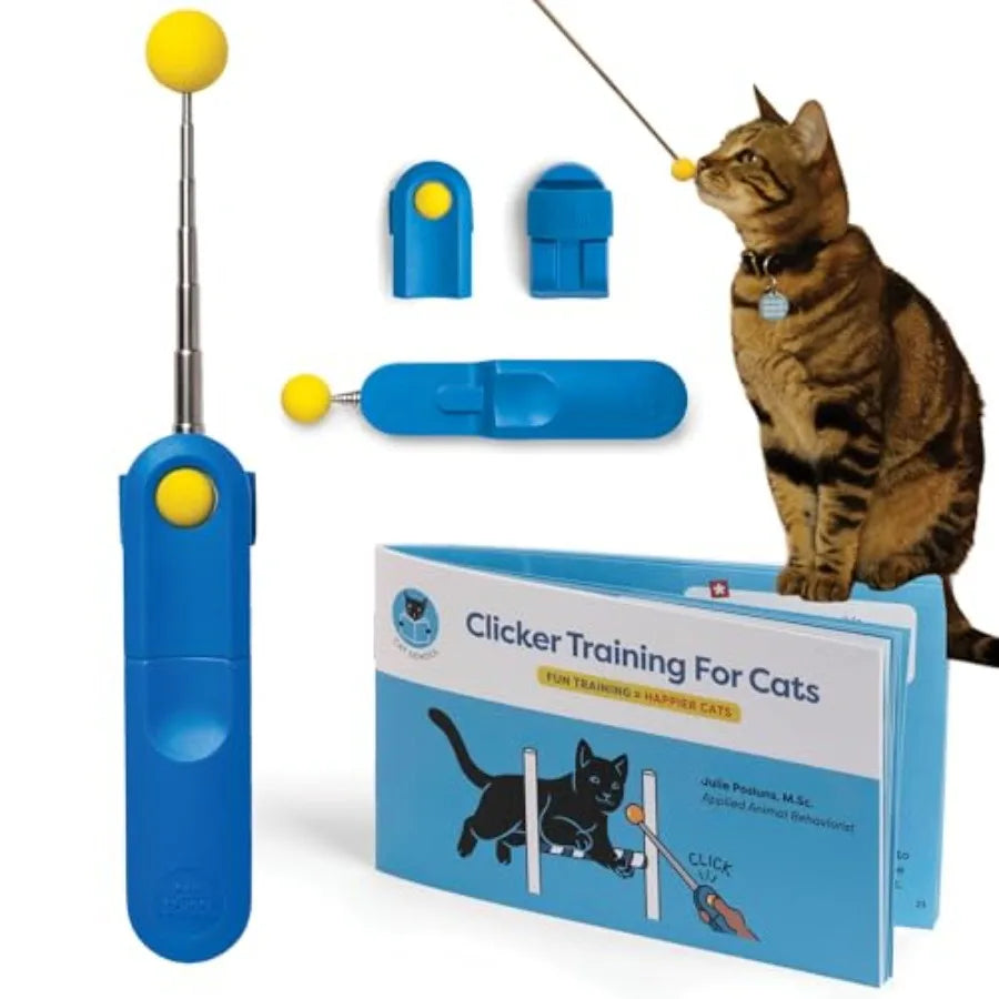 Cat Training Clicker With Wearable Finger Button And Target Stick