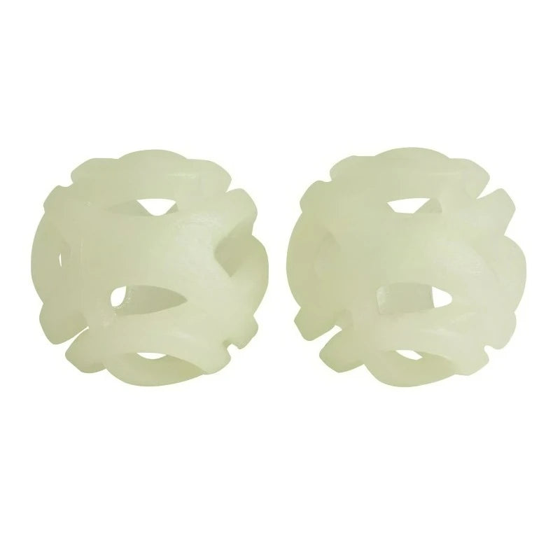 Dog Ball Fetch Hard Breathe Easy Rubber Toy for Dogs, Small 2" for Breeds up to 20 lb, Pack of 2, White Glow in the Dark