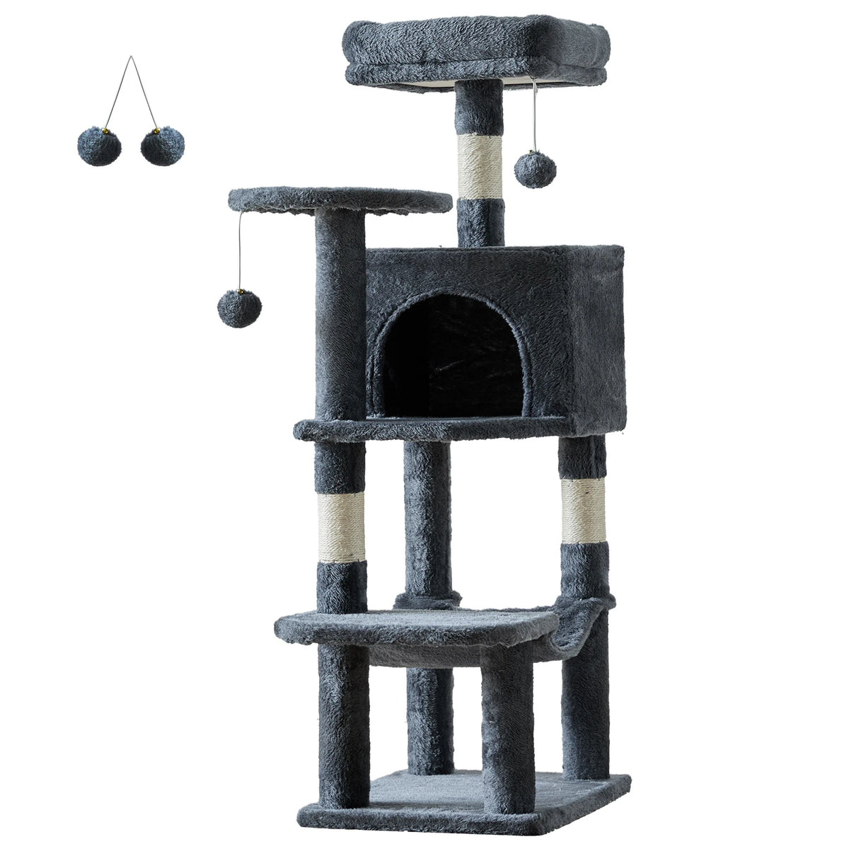 JHK Multi Level Cat Tree With Scratching Posts And Cozy House