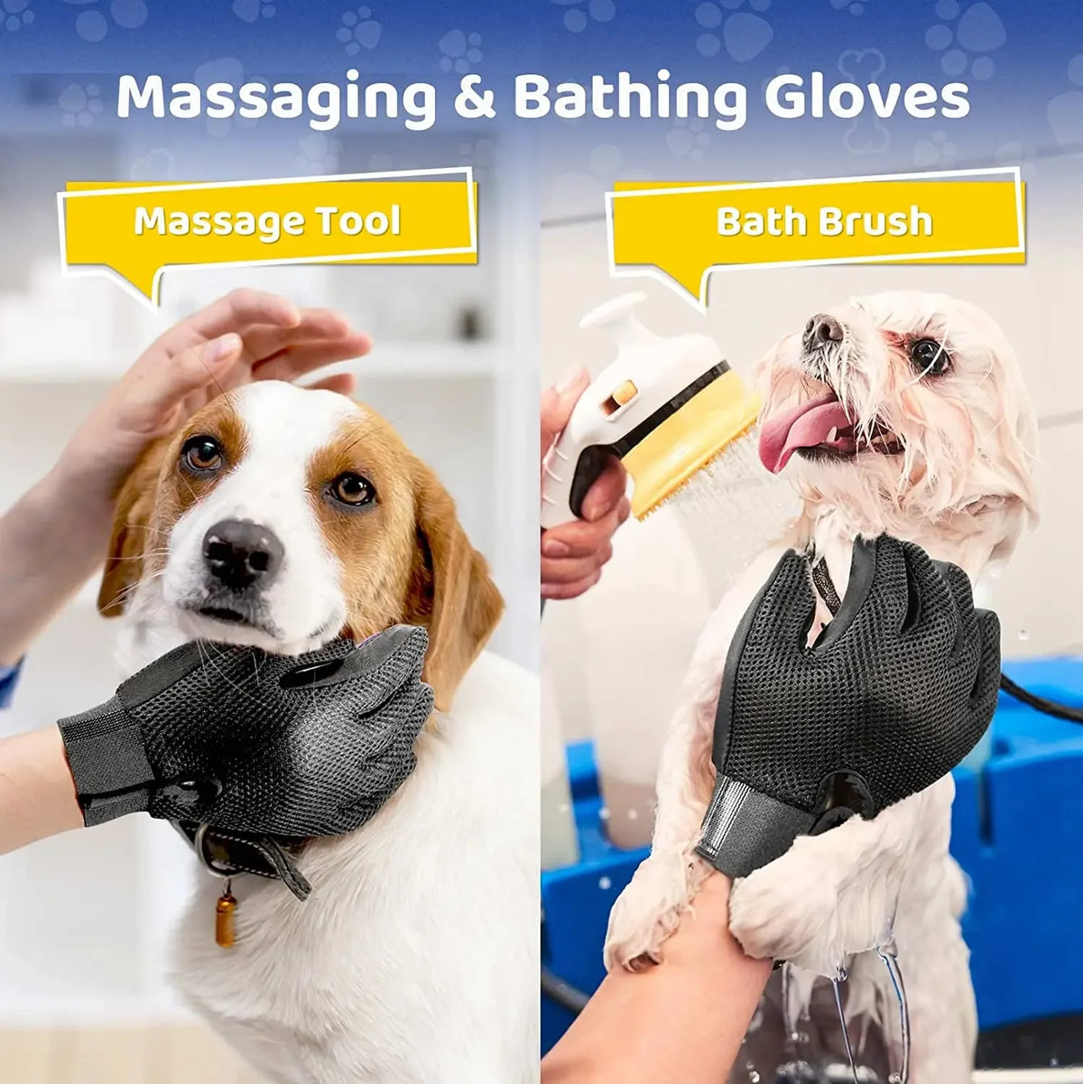 Gentle Pet Grooming Glove For Easy Hair Removal On Pets
