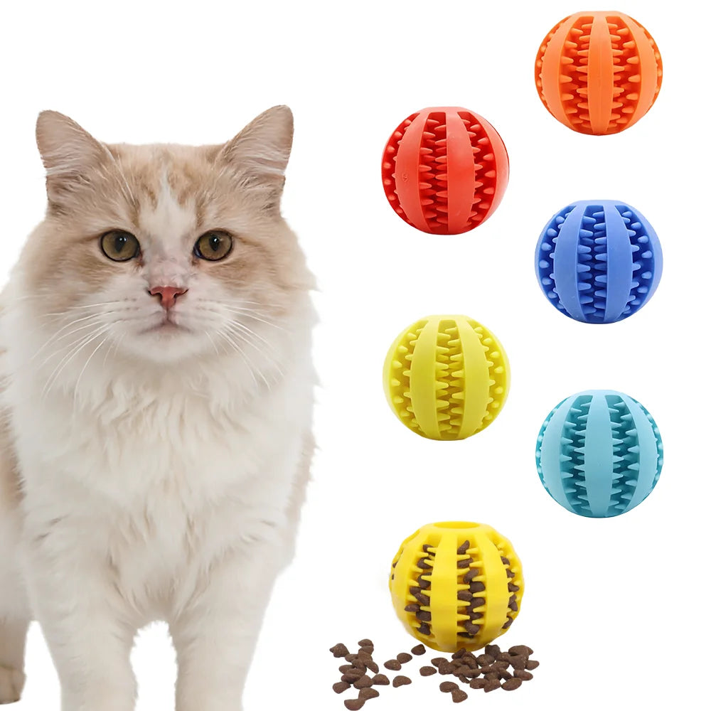 Durable Rubber Dog Toy Ball For Teething And Treat Dispensing