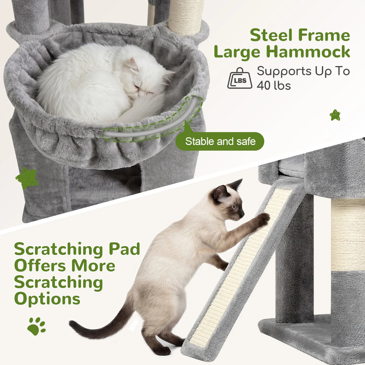 GLOBLAZER Heavy Duty Multi Level Cat Tree Condo For Cats