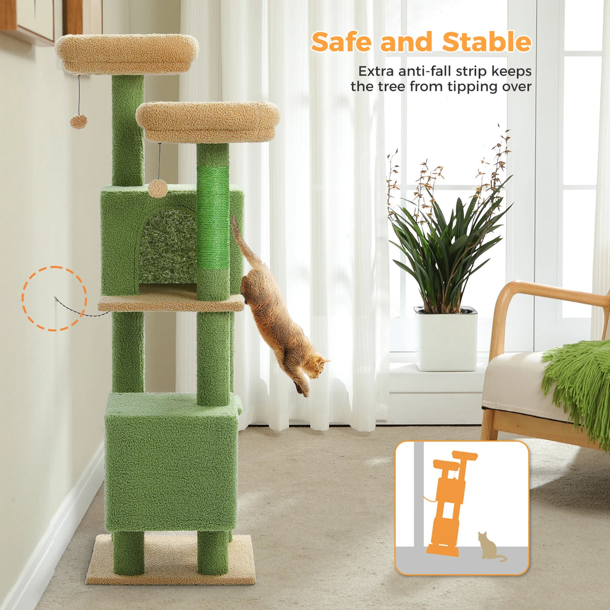 Pawz Road Cactus Cat Tower Featuring Plush Perches And Posts