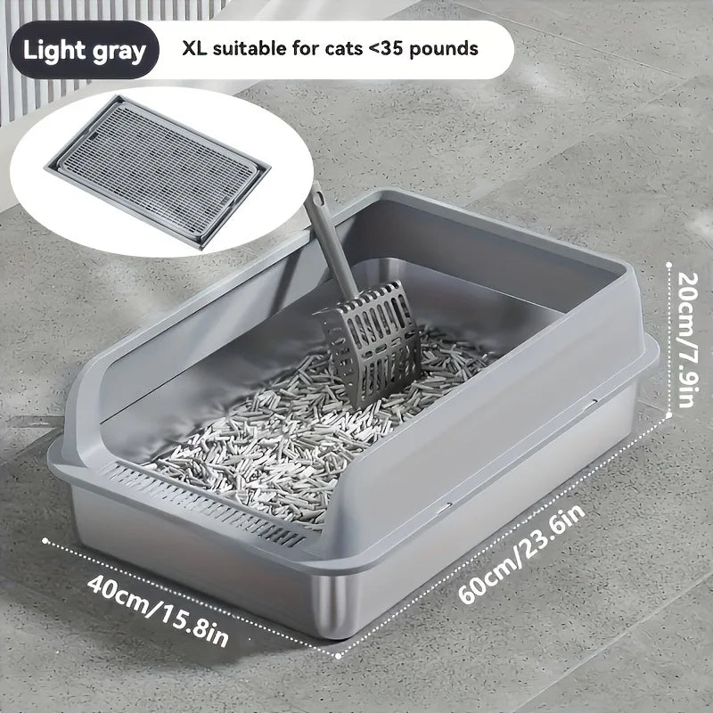 KEMORELA Stainless Steel Enclosed Cat Litter Box With Lid