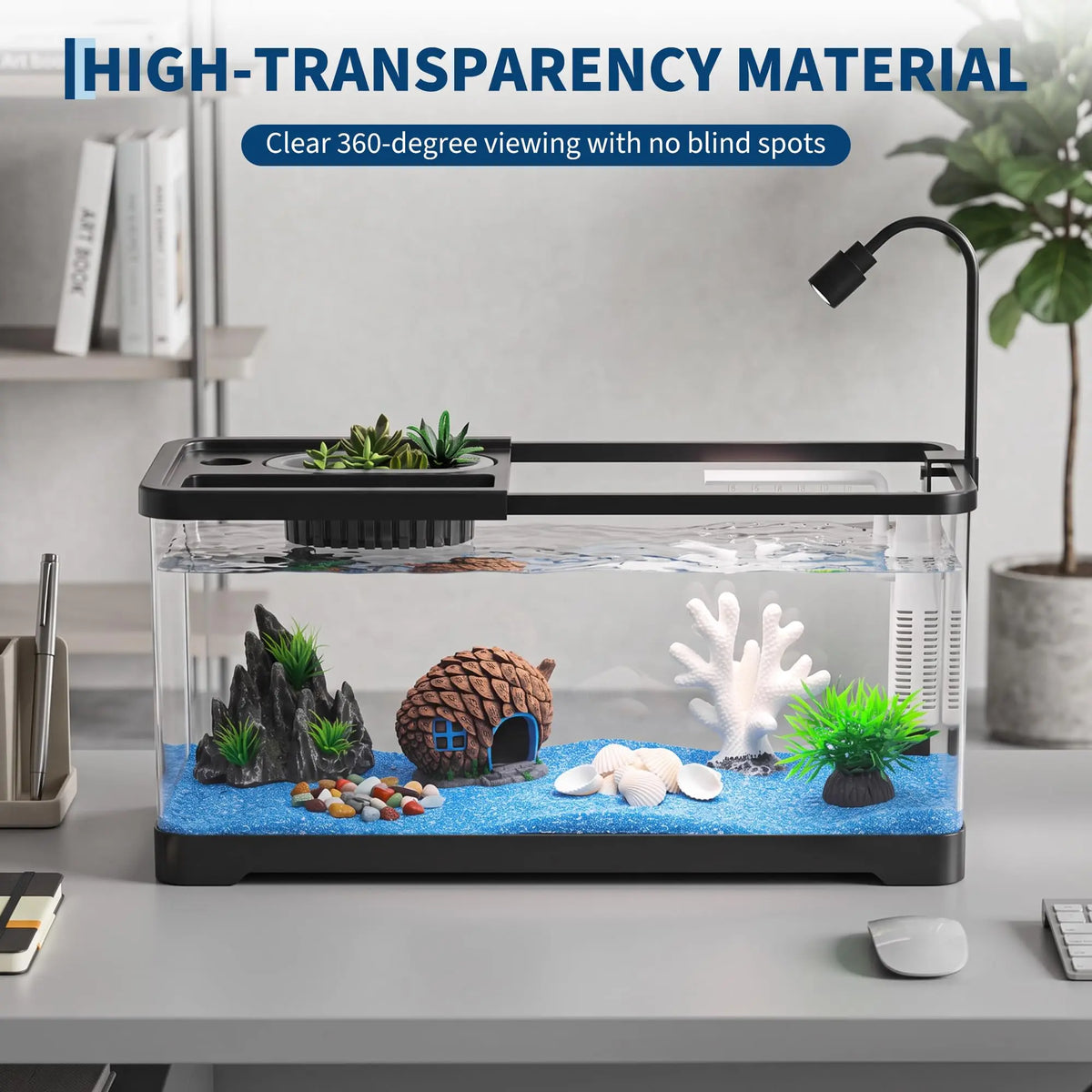 Complete Plastic Fish Tank Starter Kit With Filter And Light