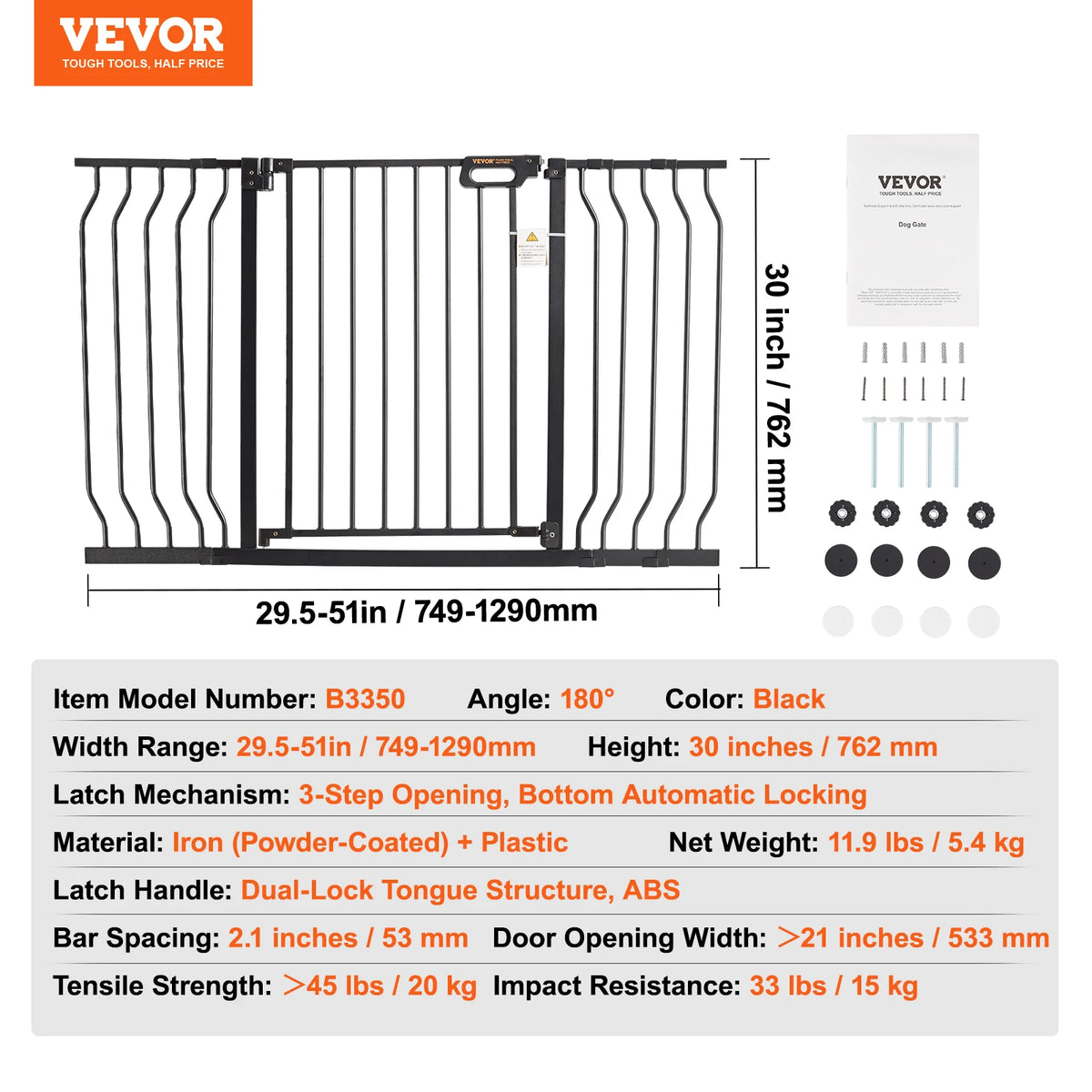 SucceBuy Walk Through Pressure Mount Child Pet Security Gate