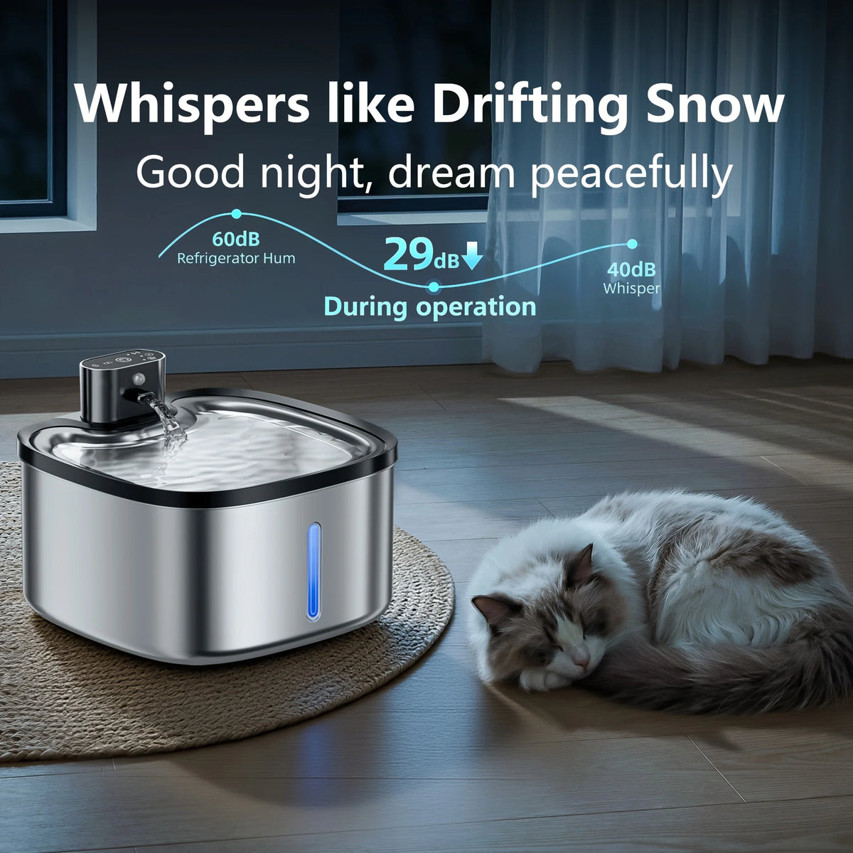 Eramong Wireless Smart Pet Water Fountain Ultra Quiet Automatic Design