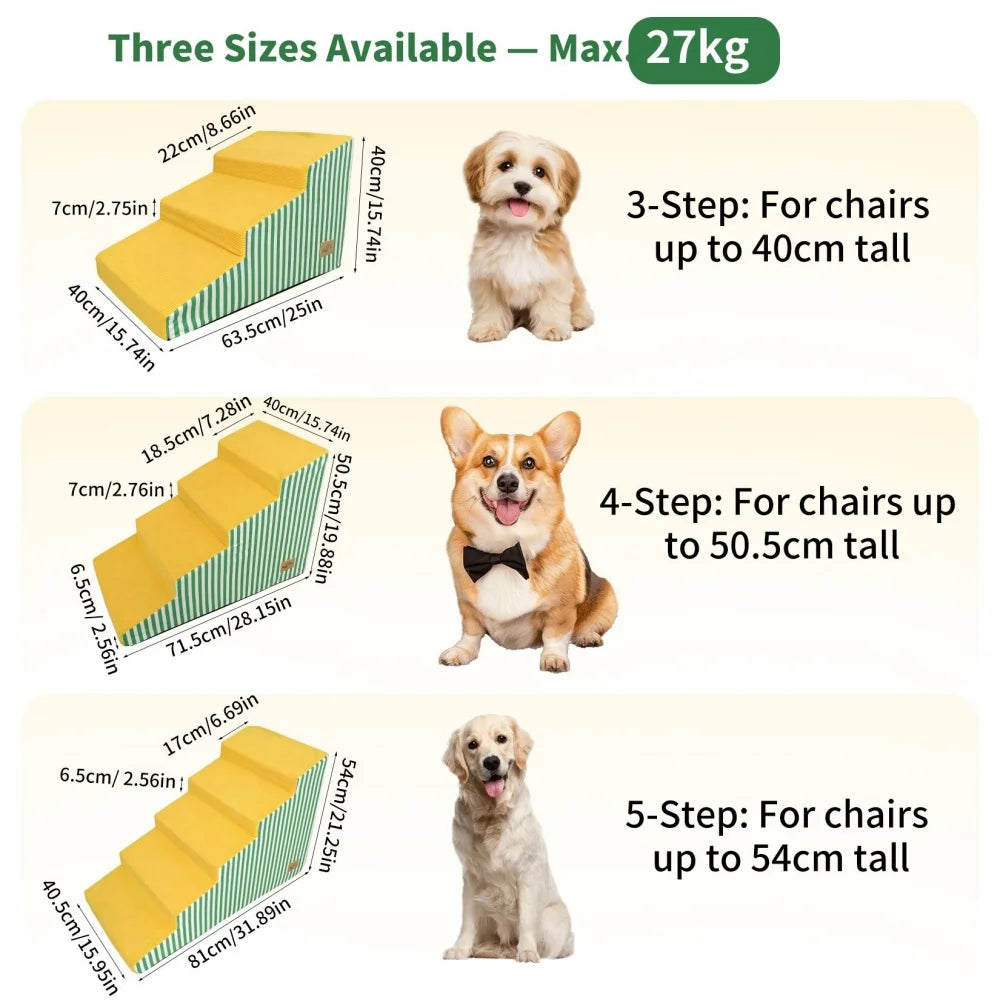 High Density Foam Dog Stairs With Washable Cover For Beds
