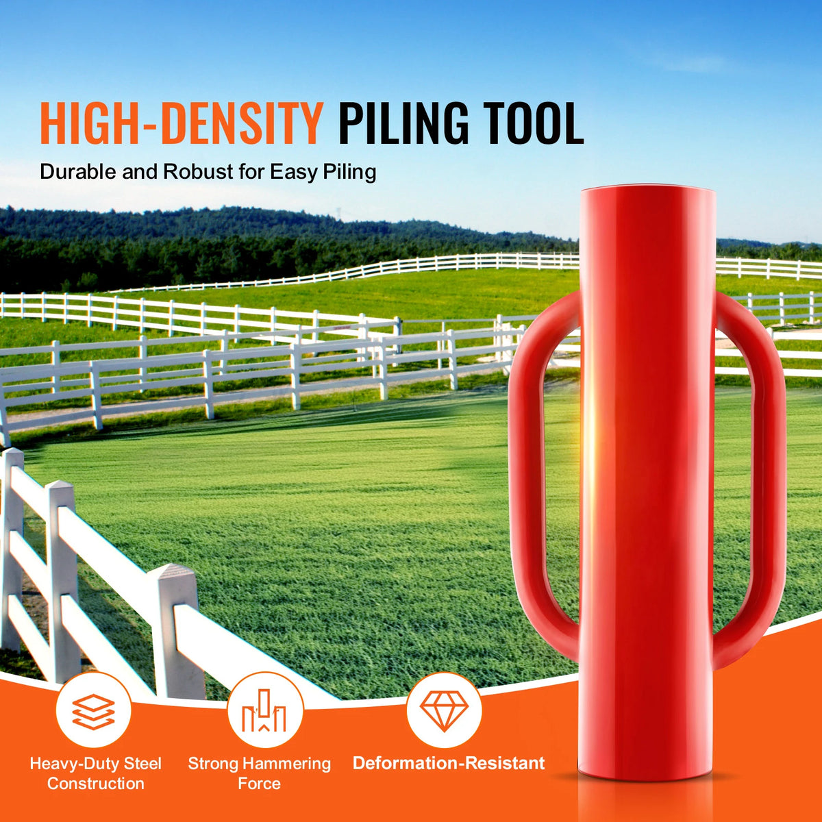VEVOR Heavy Duty Carbon Steel Handheld Fence Post Driver